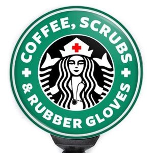 Nurse Coffee Retractable Badge Reel- New